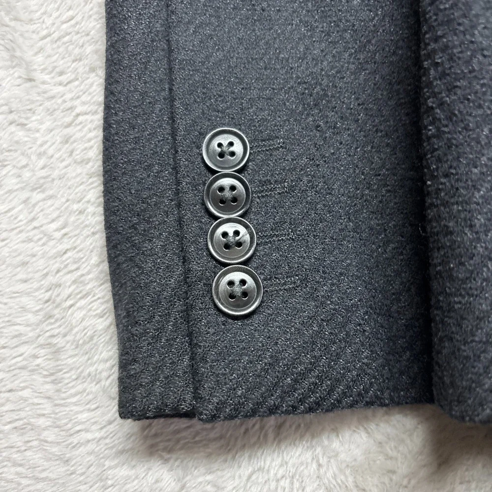 Armani Collezioni Men's Black Gray‎ Textured Stripe Blazer Suit Jacket 42L Wool